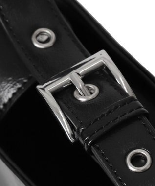 WEGO プレートデザインハトメバッグ ブラック