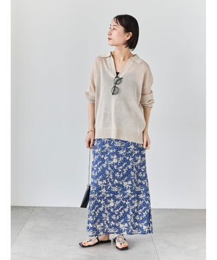 Te chichi 【LIBERTY FABRICS】フレアスカート ネイビー