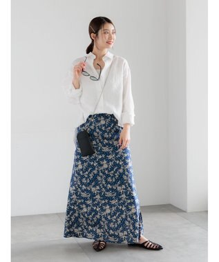 Te chichi 【LIBERTY FABRICS】フレアスカート ネイビー