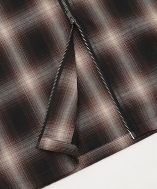 WEGO 【ユニセックス着用ITEM/MLサイズ展開】オンブレチェックシャツジャケット ブラウンチェック1