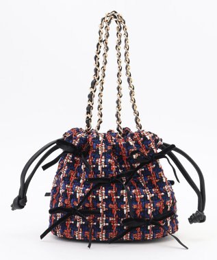 組曲 ツイードMINIドロスト バッグ ネイビー系7