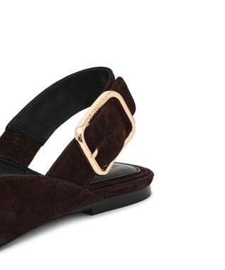 STEVE MADDEN SIANNA Vカットフラットパンプス ブラウン