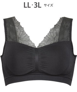 Wing ノンワイヤーブラ　【ナイトアップブラルーム】　寝るとき用ブラ　バストの脇流れを防ぐ　パッド有り　ウイング／ワコール　KB3510 ブラック