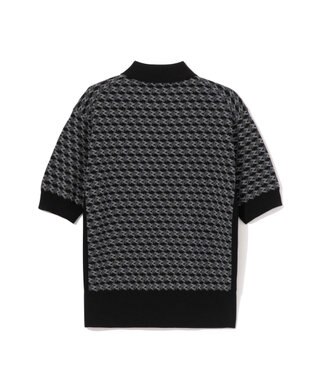 ZERO HALLIBURTON 【セットアップ可能】 モノグラム柄 ニットポロシャツ ZHG-W5A4d 85139 ブラック