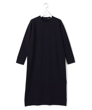 23区 S 【洗える/吊り干しOK】ヴィスコースストレッチ レース襟 ワンピース ネイビー系