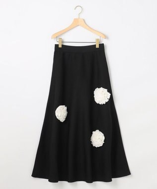 組曲 S 【組曲×setsuko sagittaire】ボンボンフラワーニット スカート ブラック系