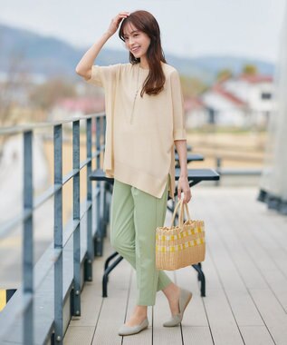 Tiaclasse 【小倉優子さん着用・洗える】カラーテーパードパンツ ミント