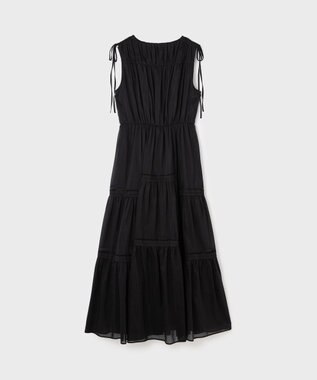 GRACE CONTINENTAL コットンシルクティアードワンピース ブラック