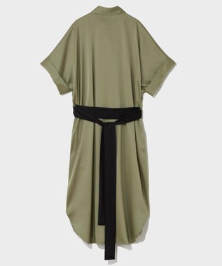 GRACE CONTINENTAL ダブルサテンシャツドレス カーキ