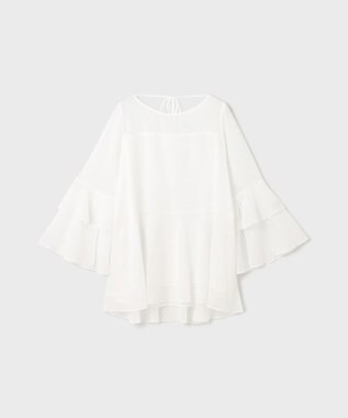 GRACE CONTINENTAL フィルムジャガードフリルトップ ホワイト