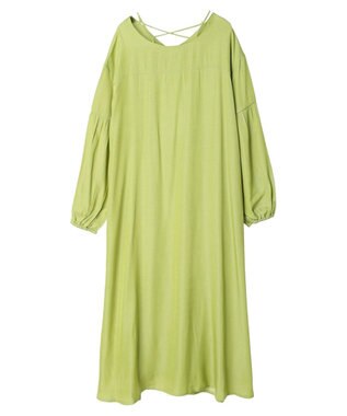 Green Parks ・ｆｕｒｒｙ　ｒａｔｅ　バックレースアップワンピース Light Gray