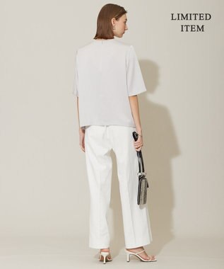 ICB 【WEB限定・洗える】サテンクレープ Tブラウス トープ系