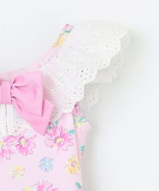 ANY KIDS 花柄×レース ワンピース水着 ピンク