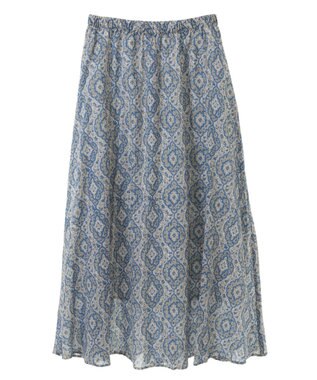CRAFT STANDARD BOUTIQUE インド綿Ａラインスカート Blue