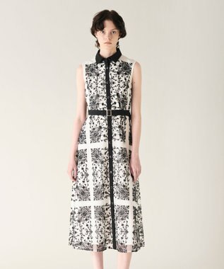 GRACE CONTINENTAL 刺繍フレアドレス キナリ