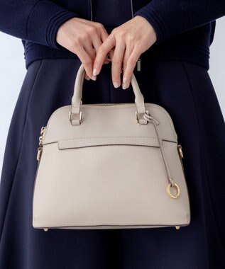 組曲 【ショルダーベルト付き】ボストンハンドバッグ ベージュ系