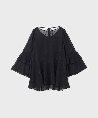 GRACE CONTINENTAL フィルムジャガードフリルトップ ブラック