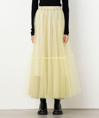 NAVE 【Nave・洗える】チュールフレアースカート イエロー系