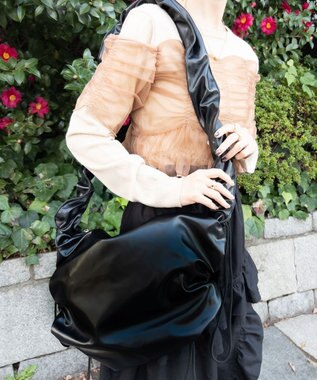 WEGO ドロストギャザーショルダー ブラックその他