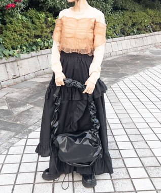 WEGO ドロストギャザーショルダー ブラックその他