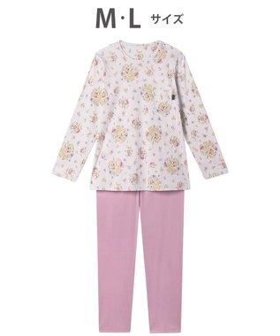 WACOAL パジャマ 長袖 長ズボン 綿100%(本体) スムース素材 ミントン レディース NDX562 /ワコール