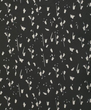 Green Parks すっきり見えシルエットサテンナロースカート Flower Black