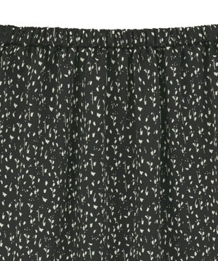 Green Parks すっきり見えシルエットサテンナロースカート Flower Black