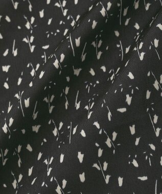 Green Parks すっきり見えシルエットサテンナロースカート Flower Black