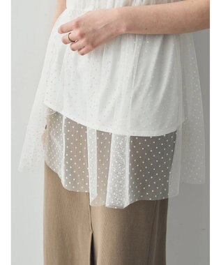 YECCA VECCA 【2点SET】マルチwayチュールオーバーキャミSET/Tee Off White