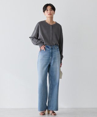 AMERICAN HOLIC ヘンリーネックラウンドミニ裏毛プルオーバー Charcoal Gray