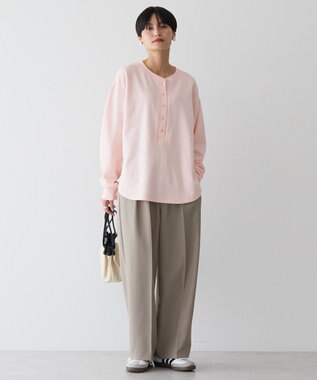 AMERICAN HOLIC ヘンリーネックラウンドミニ裏毛プルオーバー Light Pink