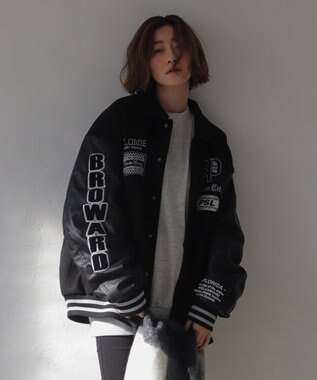 WEGO 【25年秋冬新作/ユニセックス着用ITEM/SMLサイズ展開】メルトンワッペンスタジャン ブラックその他