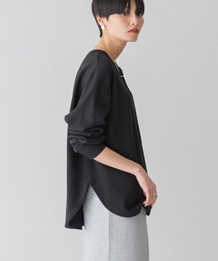 AMERICAN HOLIC ヘンリーネックラウンドミニ裏毛プルオーバー Black