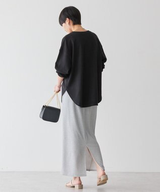 AMERICAN HOLIC ヘンリーネックラウンドミニ裏毛プルオーバー Black