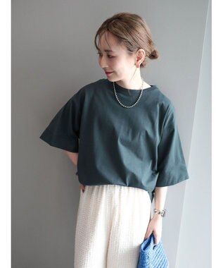 AMERICAN HOLIC 接触冷感ＳＺ５分袖カットプルオーバー Charcoal Gray