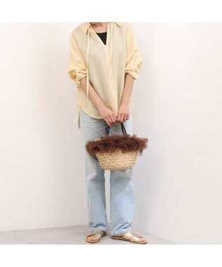 UNBILLION カカトゥ kakatoo / チュールフリンジカゴバッグ ブラウン