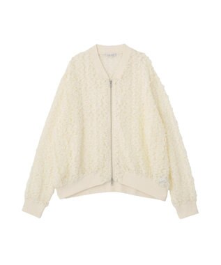 Green Parks フラワー柄チュールブルゾン Ecru