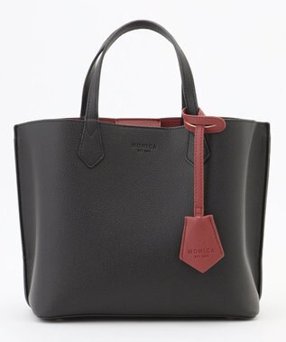 LA BAGAGERIE 【MONICA】バイカラーミディトートバッグ ブラック