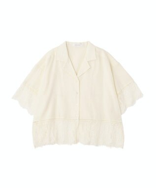AMERICAN HOLIC レース切り替え半袖シャツ Ivory