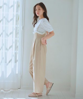 フリルデザイン・サス付きパンツ