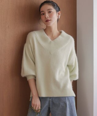 フラッフィーファーＶネック ニット