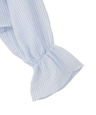 earth music&ecology シャーリングストライプシャツ Stripe Sax