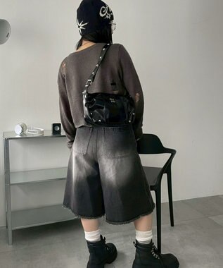 WEGO メタルパーツハーフムーンバッグ ブラック