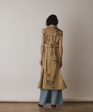 GRACE CONTINENTAL プリントトレンチワンピース ベージュ