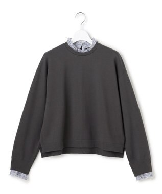 23区 S 【WEB＆一部店舗限定】クリアコットンテリー ストライプフリル スウェット グレー系