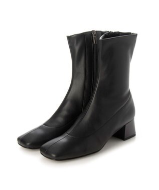 MODE ET JACOMO <MODE ET JACOMO>スクエアトゥストレッチショートブーツ ブラック