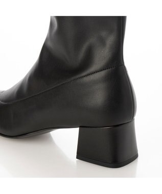 MODE ET JACOMO <MODE ET JACOMO>スクエアトゥストレッチショートブーツ ブラック