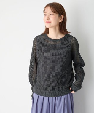 ANY L メッシュプルオーバー チャコール