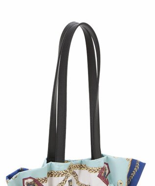 TOPKAPI 【TREASURE TOPKAPI】マイルドサテン スカーフ柄 巾着 トート バッグ ブルー