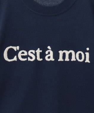 Green Parks さがら刺繍ロゴニットプルオーバー Navy